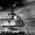 THOMAS POINT SHOAL LIGHTHOUSE Black and white